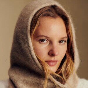 Sezane Côme Hooded Scarf Light Beige - Size TU